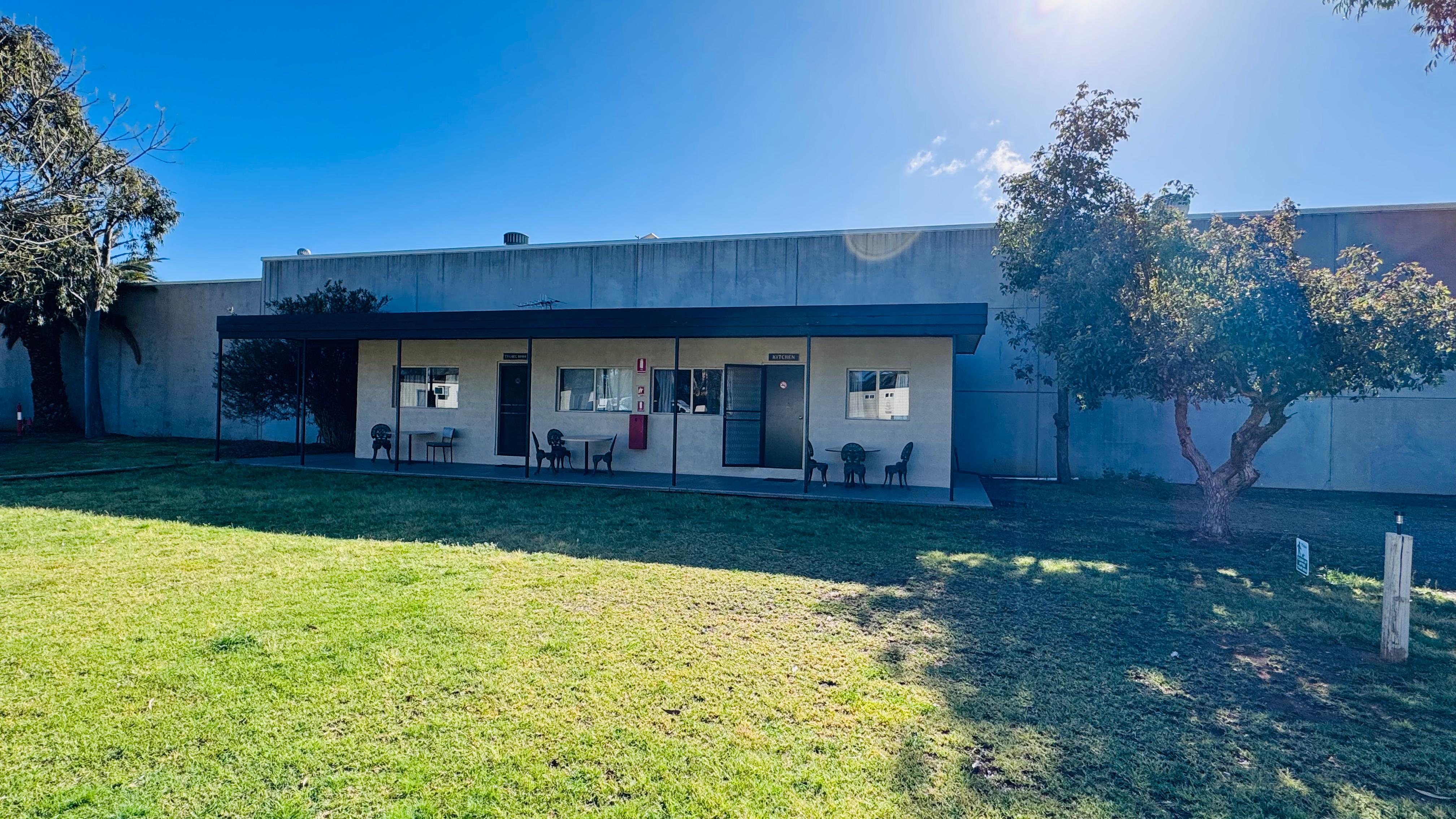 Spacious communal camp kitchen and dining area to gather and meet people at Griffith